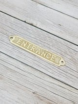 Entrance Sign, Entrance Signage, Brass Entrance Sign, Nautical Decor - Pink Horse Florida