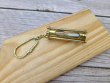 Sand Timer Keychain, Brass Sand Timer Keychain, Brass Key Ring, Nautical Keychain, Hourglass, Vintage Reproduction Hourglass - Pink Horse Florida