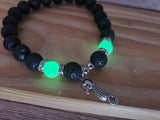 Beaded Seahorse Glow in the Dark Bracelet, Seahorse Bracelet Glow in the Dark Bracelets Bulk - Pink Horse Florida
