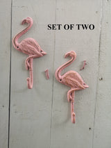 Flamingo Hook Set of TWO, Rustic Flamingo Hook, Towel Hook, Pool Side Hook - Pink Horse Florida