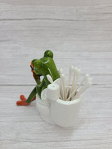 Funny Frog Figurine, Toilet Frog Figurine, Frog Pen Holder, Funny Pen Holder, Funny Animal Figurine, - Pink Horse Florida