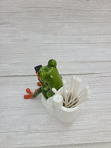 Funny Frog Figurine, Toilet Frog Figurine, Frog Pen Holder, Funny Pen Holder, Funny Animal Figurine, - Pink Horse Florida