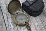 Antique Compass, Vintage Compass, Pocket Compass, Brass Compass, Working Compass, Compass with Anchor, Nautical Compass, Antique Collection - Pink Horse Florida