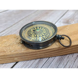 Antique Compass, Vintage Compass, Pocket Compass, Brass Compass, Sundial - Pink Horse Florida