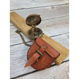 Antique Compass, Compass in Leather Pouch, Vintage Look Compass, Compass with Chain, Pocket Compass - Pink Horse Florida