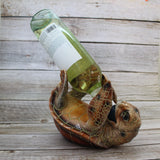 Sea Turtle Bottle Holder, Turtle Figurine, Natural Color Turtle Wine Bottle Holder - Pink Horse Florida