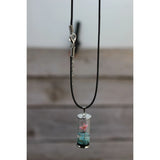 Wish Necklace, Wish Necklace in Glass, Wish Jewelry, Glass Wish Bottle, Flower Wish Necklace - Pink Horse Florida