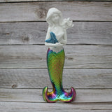 Mermaid Statue, Mermaid Figurine, Mermaid Decor, Ceramic Coastal Decorative Accent, Mermaid - Pink Horse Florida