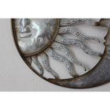 Moon and Sun Face, Moon and Sun Wall Hanging, Metal Wall Hanging, Patio Decor, Porch - Pink Horse Florida