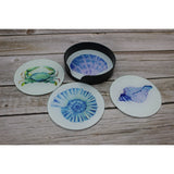 Seashell Coasters, Beach Coasters, Seashell Decor, Beach Home Decor, Nautical Coasters, Nautical - Pink Horse Florida