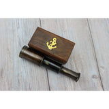 Telescope, Brass Vintage Telescope, Small Vintage Telescope, Telescope With Case, Brass Telescope in - Pink Horse Florida
