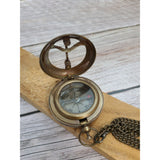 Antique Compass, Compass in Leather Pouch, Vintage Look Compass, Compass with Chain - Pink Horse Florida