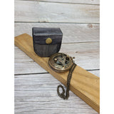 Antique Compass, Compass in Leather Pouch, Vintage Look Compass, Compass with Chain - Pink Horse Florida