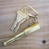 Telescope Keychain, Vintage Keychain, Brass Keychain, Nautical Keychain, Telescope, Spy Glass, Star - Pink Horse Florida