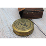 Navy Compass, U.S. Navy Gift, Antique Compass, Vintage Compass, Military Compass, Brass Compass - Pink Horse Florida