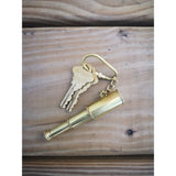 Telescope Keychain, Vintage Keychain, Brass Keychain, Nautical Keychain, Telescope, Spy Glass, Star - Pink Horse Florida