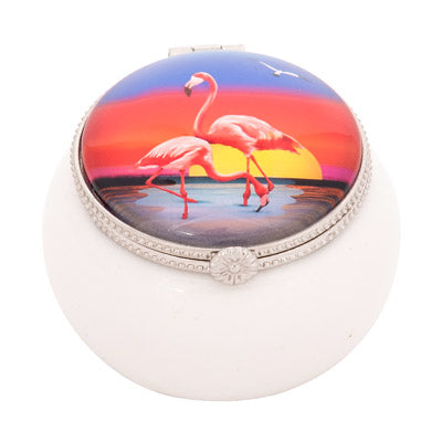 Ceramic Keepsake Trinket Jewelry Box with Hinged Lid Jewelry Box - Pink Horse Florida
