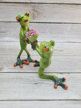 Frog Couple, Frog Couple Figurine, Gift for Him, Gift for Her, Couples Gifts, Marriage Proposal Figurine, Frog Figurine - Pink Horse Florida