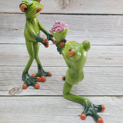 Frog Couple, Frog Couple Figurine, Gift for Him, Gift for Her, Couples Gifts, Marriage Proposal Figurine, Frog Figurine - Pink Horse Florida