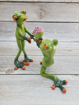 Frog Couple, Frog Couple Figurine, Gift for Him, Gift for Her, Couples Gifts, Marriage Proposal Figurine, Frog Figurine - Pink Horse Florida