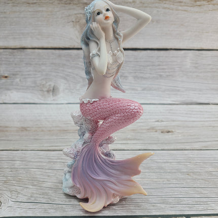 Mermaid Figurine, Mermaid Decor, Coastal Decorative Accent, Mermaid Collectibles, Mermaid Lover, Mermaid Gift - Pink Horse Florida