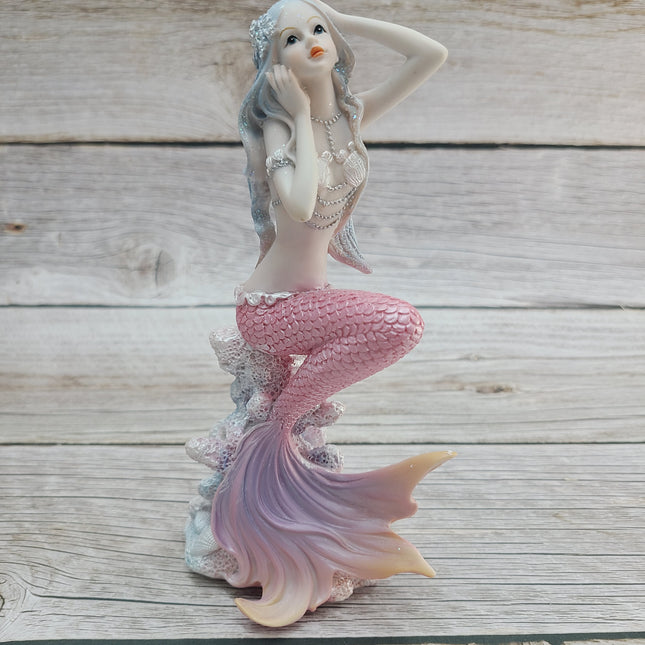 Mermaid Figurine, Mermaid Decor, Coastal Decorative Accent, Mermaid Collectibles, Mermaid Lover, Mermaid Gift - Pink Horse Florida