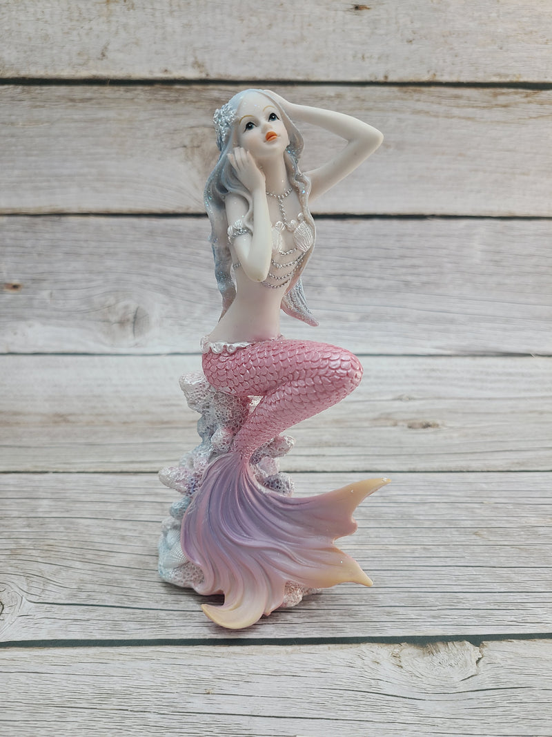 Mermaid Figurine, Mermaid Decor, Coastal Decorative Accent, Mermaid Collectibles, Mermaid Lover, Mermaid Gift - Pink Horse Florida