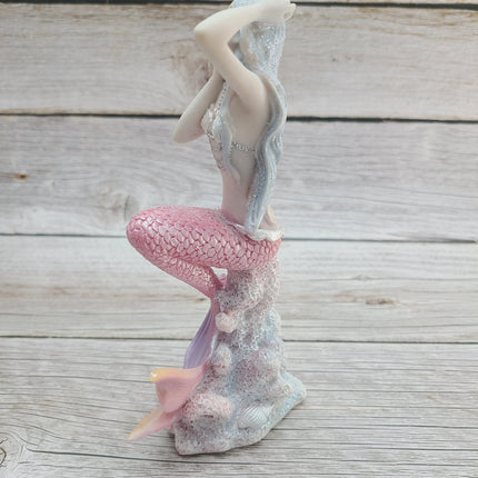 Mermaid Figurine, Mermaid Decor, Coastal Decorative Accent, Mermaid Collectibles, Mermaid Lover, Mermaid Gift - Pink Horse Florida
