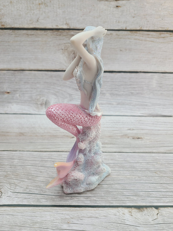 Mermaid Figurine, Mermaid Decor, Coastal Decorative Accent, Mermaid Collectibles, Mermaid Lover, Mermaid Gift - Pink Horse Florida