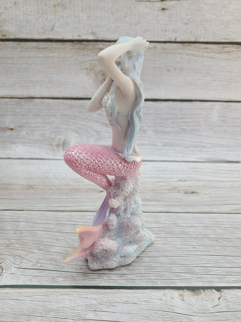 Mermaid Figurine, Mermaid Decor, Coastal Decorative Accent, Mermaid Collectibles, Mermaid Lover, Mermaid Gift - Pink Horse Florida