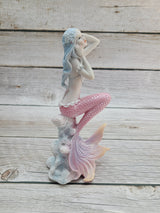 Mermaid Figurine, Mermaid Decor, Coastal Decorative Accent, Mermaid Collectibles, Mermaid Lover, Mermaid Gift - Pink Horse Florida