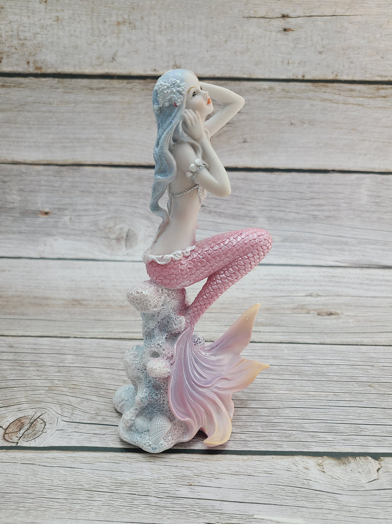 Mermaid Figurine, Mermaid Decor, Coastal Decorative Accent, Mermaid Collectibles, Mermaid Lover, Mermaid Gift - Pink Horse Florida