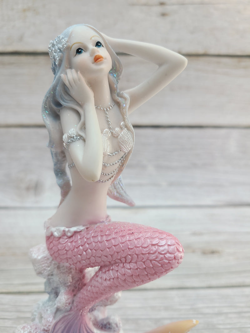 Mermaid Figurine, Mermaid Decor, Coastal Decorative Accent, Mermaid Collectibles, Mermaid Lover, Mermaid Gift - Pink Horse Florida