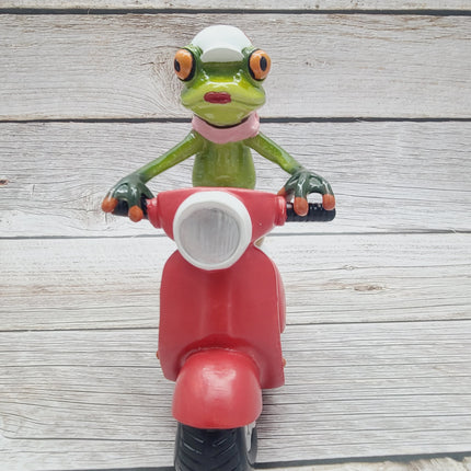 Funny Frog Figurine, Frog on Vespa, On Sale Frog Figurine, Frog Figurine, Frog Collectibles, Frog Sculpture - Pink Horse Florida