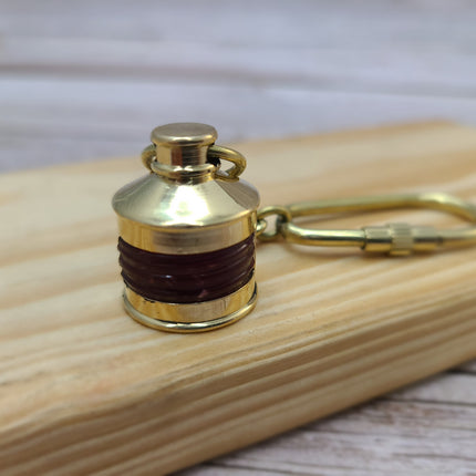 Lantern Keychain, Lantern Keyring, Vintage Reproduction Keychain, Brass Keychain, Nautical Keychain - Pink Horse Florida