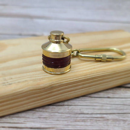 Lantern Keychain, Lantern Keyring, Vintage Reproduction Keychain, Brass Keychain, Nautical Keychain - Pink Horse Florida