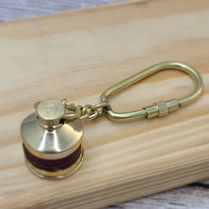 Lantern Keychain, Lantern Keyring, Vintage Reproduction Keychain, Brass Keychain, Nautical Keychain - Pink Horse Florida