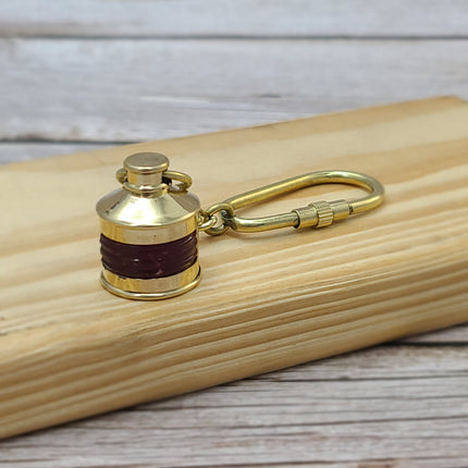 Lantern Keychain, Lantern Keyring, Vintage Reproduction Keychain, Brass Keychain, Nautical Keychain - Pink Horse Florida