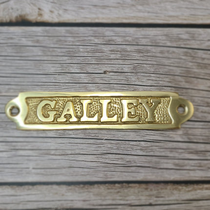 Boat Galley Sign, Galley Sign, Brass Galley Sign, Nautical Decor - Pink Horse Florida