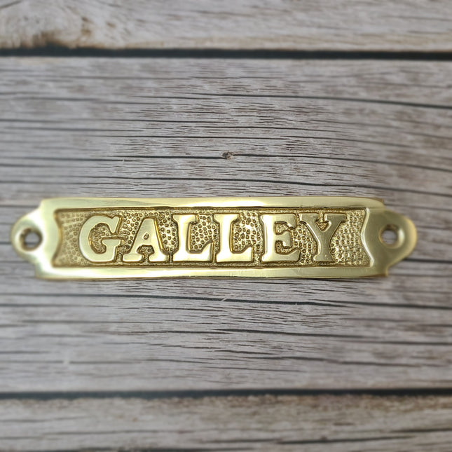 Boat Galley Sign, Galley Sign, Brass Galley Sign, Nautical Decor - Pink Horse Florida