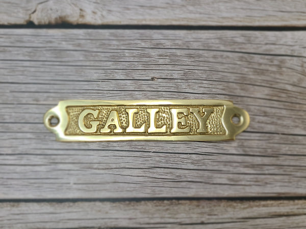 Boat Galley Sign, Galley Sign, Brass Galley Sign, Nautical Decor - Pink Horse Florida