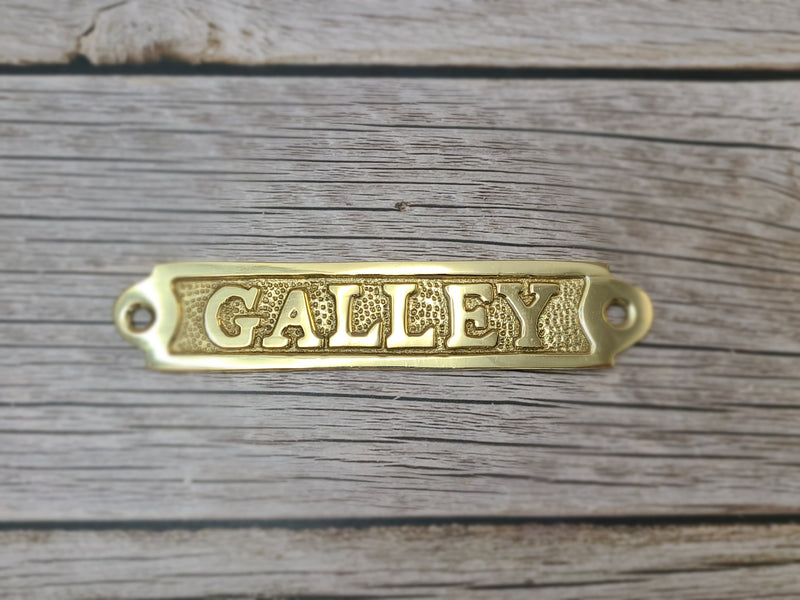 Boat Galley Sign, Galley Sign, Brass Galley Sign, Nautical Decor - Pink Horse Florida