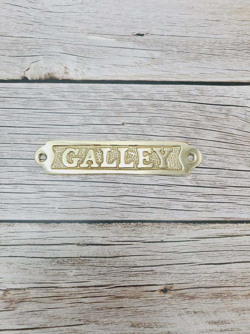 Boat Galley Sign, Galley Sign, Brass Galley Sign, Nautical Decor - Pink Horse Florida