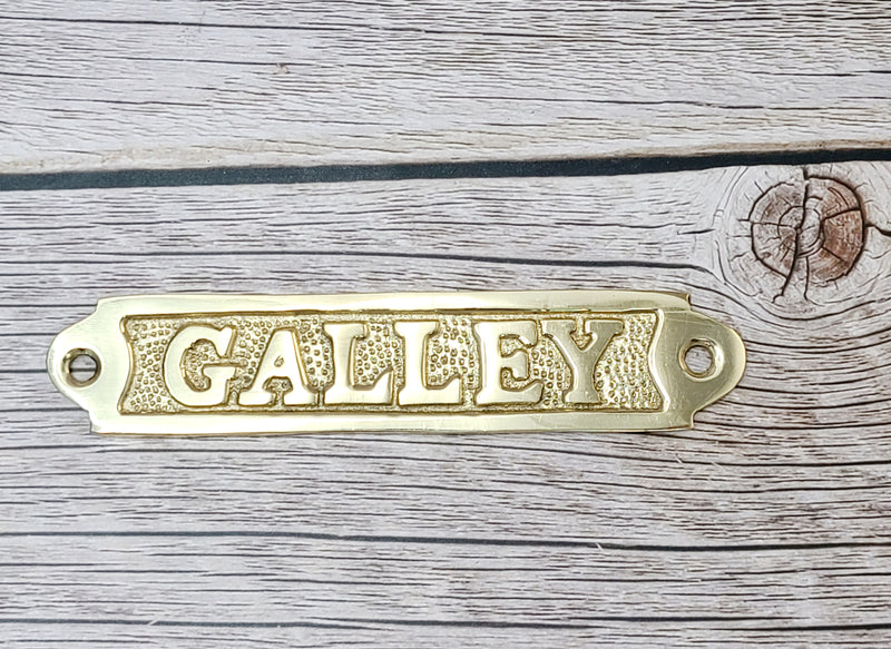 Boat Galley Sign, Galley Sign, Brass Galley Sign, Nautical Decor - Pink Horse Florida