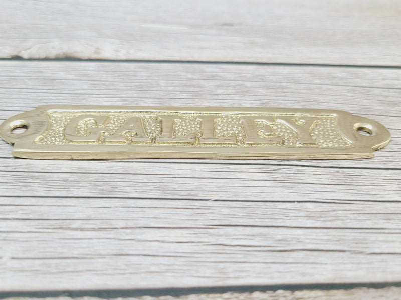 Boat Galley Sign, Galley Sign, Brass Galley Sign, Nautical Decor - Pink Horse Florida