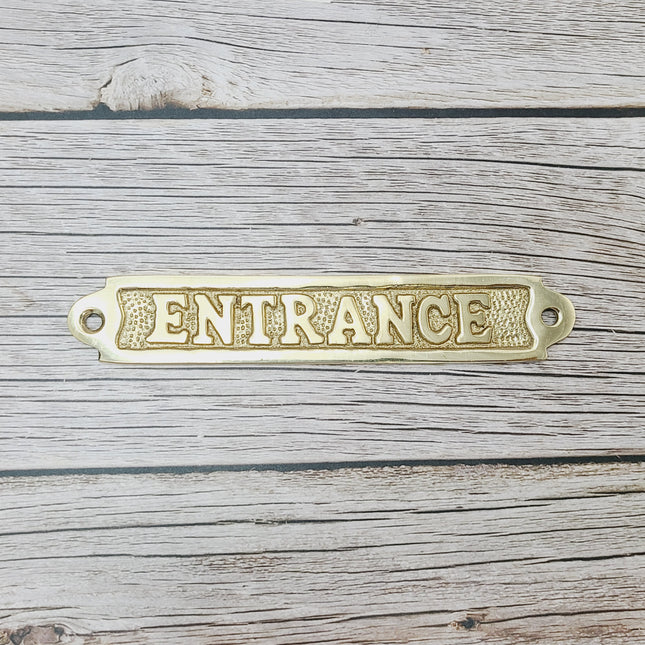 Entrance Sign, Entrance Signage, Brass Entrance Sign, Nautical Decor - Pink Horse Florida