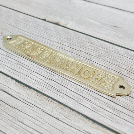 Entrance Sign, Entrance Signage, Brass Entrance Sign, Nautical Decor - Pink Horse Florida