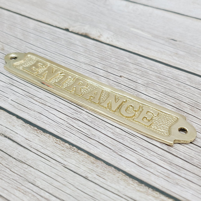 Entrance Sign, Entrance Signage, Brass Entrance Sign, Nautical Decor - Pink Horse Florida