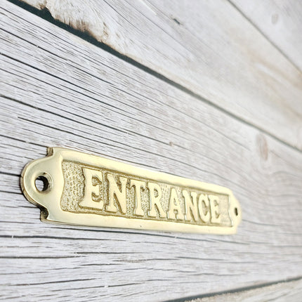 Entrance Sign, Entrance Signage, Brass Entrance Sign, Nautical Decor - Pink Horse Florida