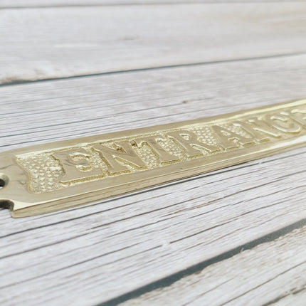 Entrance Sign, Entrance Signage, Brass Entrance Sign, Nautical Decor - Pink Horse Florida